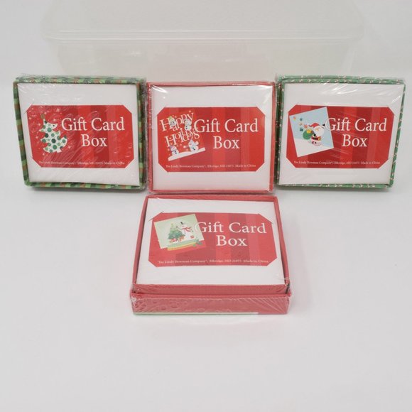 4 Holiday Gift Card Holder Box Christmas New Xmas - Picture 2 of 7